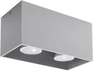 Lampy sufitowe - Sollux Lighting Plafon QUAD MAXI szary - miniaturka - grafika 1