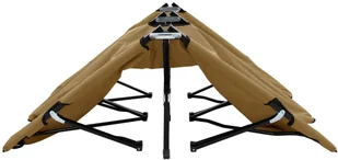 VidaXL Emaga Dwuosobowy leżak, składany, taupe, stal 47763 - Meble turystyczne - miniaturka - grafika 12