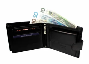 VALENTINIANO Portfel Męski Skórzany VALENTINIANO (PL) Skóra Cielęca Poziomy Duży Jedno Skrzydełko Pionowy Suwak 7870 - Portfele - miniaturka - grafika 3