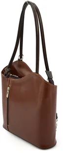 Vera Pelle Torebka-plecak vp115l Brązowy/Czekoladowy - Plecaki - miniaturka - grafika 2