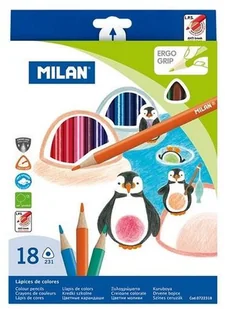 MILAN Kredki ołówkowe trójkątne 18 kolorów - Artykuły biurowe - miniaturka - grafika 2
