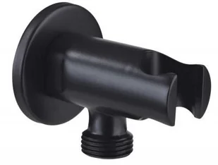 Laveo Laveo Rondo - przyłącze kątowe z uchwytem na słuchawkę czarny NPX 760O - Akcesoria hydrauliczne - miniaturka - grafika 3