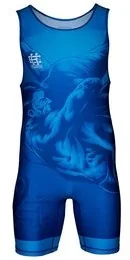 Extreme Hobby Trykot zapaśniczy, WRESTLING, niebieski, rozmiar S - Pozostałe akcesoria do sportów walki - miniaturka - grafika 2