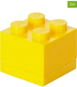 Pojemniki na zabawki - Lego Pojemniki (3 szt.) "Mini 4" w kolorze żółtym - 4,6 x 4,3 x 4,6 cm - miniaturka - grafika 1