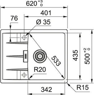 Franke Zlew Centro CNG 611-62 beżowy 114.0633.086 - Zlewozmywaki - miniaturka - grafika 3