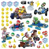 Wyposażenie pokoiku dziecięcego - RoomMates 54387 RM  Mario Kart z przyjaciółmi tatuaż na ścianę, PCW, kolorowy, 13 x 2,5 x 27 cm 2274105 - miniaturka - grafika 1