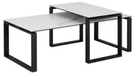 Ławy i stoliki kawowe - Actona Zestaw dwóch stolików Katrine czarny/biały ceramika AC-N21-186 - miniaturka - grafika 1