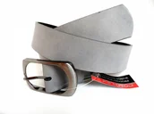 Paski - Complex (PL) Pasek Damski Skórzany Gładki (PL) 40 mm STALOWY Szeroki - miniaturka - grafika 1