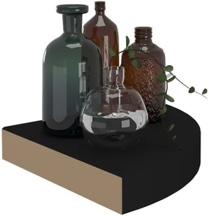 vidaXL vidaXL Narożne półki ścienne, 4 szt., czarne, 25x25x3,8 cm, MDF - Półki do salonu - miniaturka - grafika 4