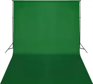 Akcesoria fotograficzne - vidaXL System zawieszenia tła z zielonym tłem 500 x 300 cm 160069 - miniaturka - grafika 1