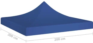 vidaXL Dach do namiotu imprezowego, 2 x 2 m, niebieski, 270 g/m - Pawilony ogrodowe - miniaturka - grafika 5