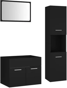 VidaXL Lumarko Zestaw mebli łazienkowych, czarny, płyta wiórowa! 3071694 VidaXL - Meble łazienkowe - miniaturka - grafika 2