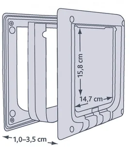 Trixie Drzwiczki dla kota, 4 funkcje, 21,1 x 24,4 cm, białe - Pozostałe akcesoria dla kotów - miniaturka - grafika 3