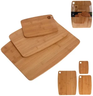 EH Excellent Houseware Zestaw bambusowych desek do krojenia 3 szt. - Deski do krojenia - miniaturka - grafika 2