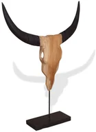 Dekoracje domu - vidaXL Rzeźba byczej głowy, drewno tekowe, 66 x 15 88 cm - miniaturka - grafika 1