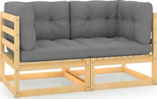 VidaXL 2-osobowa sofa ogrodowa z poduszkami, lite drewno sosnowe 805730 - Sofy ogrodowe - miniaturka - grafika 2