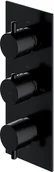 Baterie podtynkowe - Omnires Y termostatyczna bateria prysznicowo-wannowa podtynkowa 3-wyjściowa element natynkowy czarny Y1238/KROBL 5902539838503 - miniaturka - grafika 1