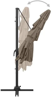 vidaXL 4-poziomowy parasol na aluminiowym słupku, taupe, 250x250 cm 313823 - Parasole ogrodowe - miniaturka - grafika 6