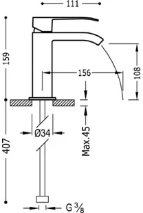 Tres Cuadro-Tres 006.110.01 - Baterie umywalkowe - miniaturka - grafika 2