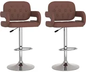 Taborety i hokery - vidaXL Stołki barowe, 2 szt., brązowe, sztuczna skóra - miniaturka - grafika 1