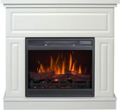 Kominki elektryczne - AFLAMO AFLAMO KEMI biały kominek 3D elektryczny wolnostojący - miniaturka - grafika 1