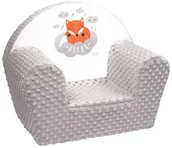 Fotele i pufy dla dzieci - New Baby Fotelik dziecięcy z Minky Lis szary, 42 x 53 cm - miniaturka - grafika 1