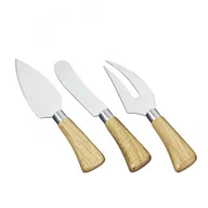 Noże kuchenne - Cilio ZESTAW NOŻY DO SERÓW Z WIDELCEM DO SERWOWANIA CALABRIA DĘBOWE TRZONKI FREEFORM CI-296679 - miniaturka - grafika 1