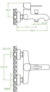 Laveo Laveo Bateria wannowa ścienna bez zestawu natryskowego Polla BAP 710D czarna - Baterie podtynkowe - miniaturka - grafika 5