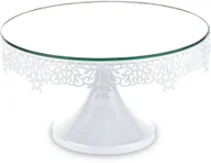 Tace i patery - Max-land PATERA BIAŁA METALOWA Z LUSTREM DUŻA 17x29,5cm 131470 - miniaturka - grafika 1