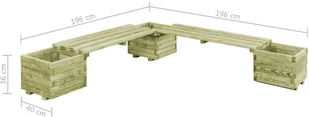vidaXL Ławka ogrodowa z donicami, impregnowane drewno sosnowe FSC - Donice - miniaturka - grafika 7