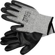 Rękawice robocze - RĘKAWICE OCHRONNE HPPE ANTYPRZECIĘCIOWE POWLEKANE CZARNYM PU ROZMIAR 10 YT-74772 - miniaturka - grafika 1
