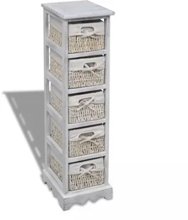 Drewniany regał z 5 koszykami biały - Szafki łazienkowe - miniaturka - grafika 8