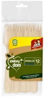 Naczynia i sztućce jednorazowe - Jan Niezbędny Widelce drewniane 12 szt - miniaturka - grafika 1