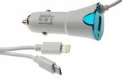 Ładowarki samochodowe - Ładowarka iPhone Lightning, microUSB + Usb 3.1A - miniaturka - grafika 1