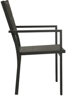 vidaXL Krzesła ogrodowe, 2 szt., stal i textilene, szaro-antracytowe! 313079 - Fotele i krzesła ogrodowe - miniaturka - grafika 4