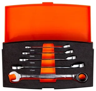 BAHCO Zestaw kluczy płasko-oczkowych z grzechotką, 1RM/S5 SNA Europe - Klucze i nasadki - miniaturka - grafika 3