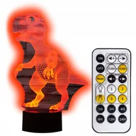 Projektory dla dzieci - Dinozaur T-rex Lampka Nocna 3D Kolor Led + Pilot - miniaturka - grafika 1