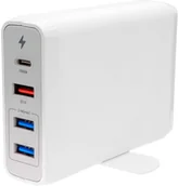 Ładowarki do telefonów - Cameron Sino Biurkowa stacja ładująca 1x USB-C+1xUSB QC 3.0+2xUSB 75W kolor biały Cameron Sino) DF-MTC100TE - miniaturka - grafika 1