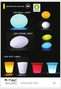 V-tac Oprawa Ogrodowa LED Kamień 32cm Ładowanie Pilot VT-7804 RGBW 18lm - Lampy ogrodowe - miniaturka - grafika 2