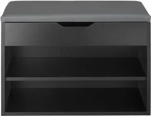 tectake Szafka na buty z ławką Jasmina - czarny 403615 - Szafki na buty - miniaturka - grafika 5