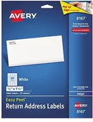 Dodatki do drukarek i skanerów - Avery Easy Peel inkjet Return Address Labels, 1/2 X 1 3/4, we, 2000/PACK 8167 - miniaturka - grafika 1