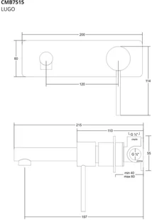 CORSAN Bateria umywalkowa podtynkowa CMB7515GL Lugo złota z wylewką CMB7515GL - Baterie podtynkowe - miniaturka - grafika 3