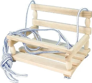 TEDDIES TEDDIES Huśtawka drewniana 38 x 30 cm naturalna - Huśtawki - miniaturka - grafika 2