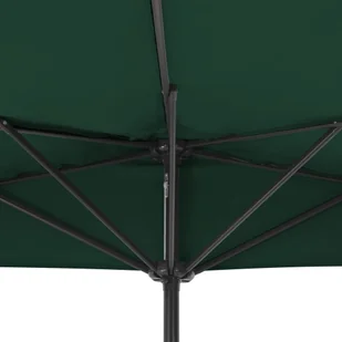 vidaXL Półparasol na słupku aluminiowym, 300x150 cm, zielony - Parasole ogrodowe - miniaturka - grafika 7