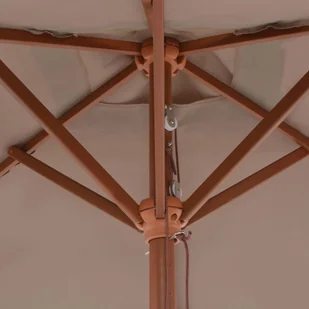 vidaXL Parasol ogrodowy na drewnianym słupku, 150 x 200 cm, taupe - Parasole ogrodowe - miniaturka - grafika 3