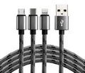 Kable USB - everActive Kabel przewód USB 3w1 USB-C Lightning micro USB 120cm everActive CBB-1.2MCI do 2.4A CBB-1.2MCI - miniaturka - grafika 1