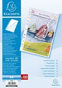 Koszulki na dokumenty - Exacompta 5800e Prospekthüllen opakowania, 100 sztuk, otwarta u góry i z boku, gładkie i z otworami z PP 60, DIN A4, 5800E - miniaturka - grafika 1
