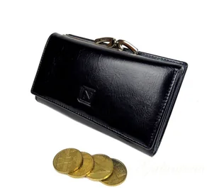 Nicole Portfel Damski Skórzany 14 cm Klamra Skóra Naturalna Z Klapką - Portfele - miniaturka - grafika 3