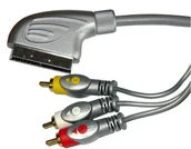 Kable - LP KPO3418-1.5 Kabel euro-3rca 1.5m srebrny łezka blister LEC-KPO3418-1.5 - miniaturka - grafika 1