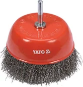Frezy - YATO SZCZOTKA CZOŁOWA Z TRZPIENIEM 100MM INOX NA WIERTARKE YT-47511 - miniaturka - grafika 1